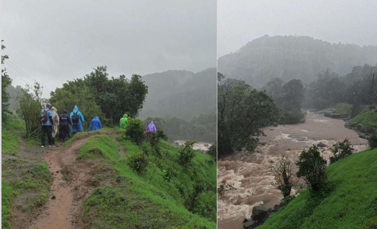 ভীমাশঙ্কর-ভোরগিরি ট্রেকে টানা ৬ ঘণ্টা বৃষ্টি, উত্তাল ভীমা নদী